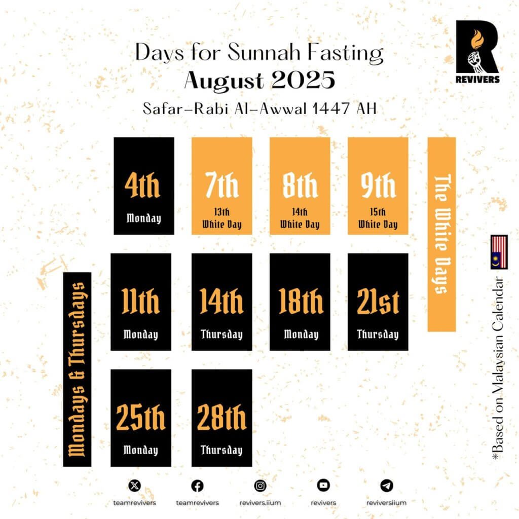 August 2025 Fasting Calendar